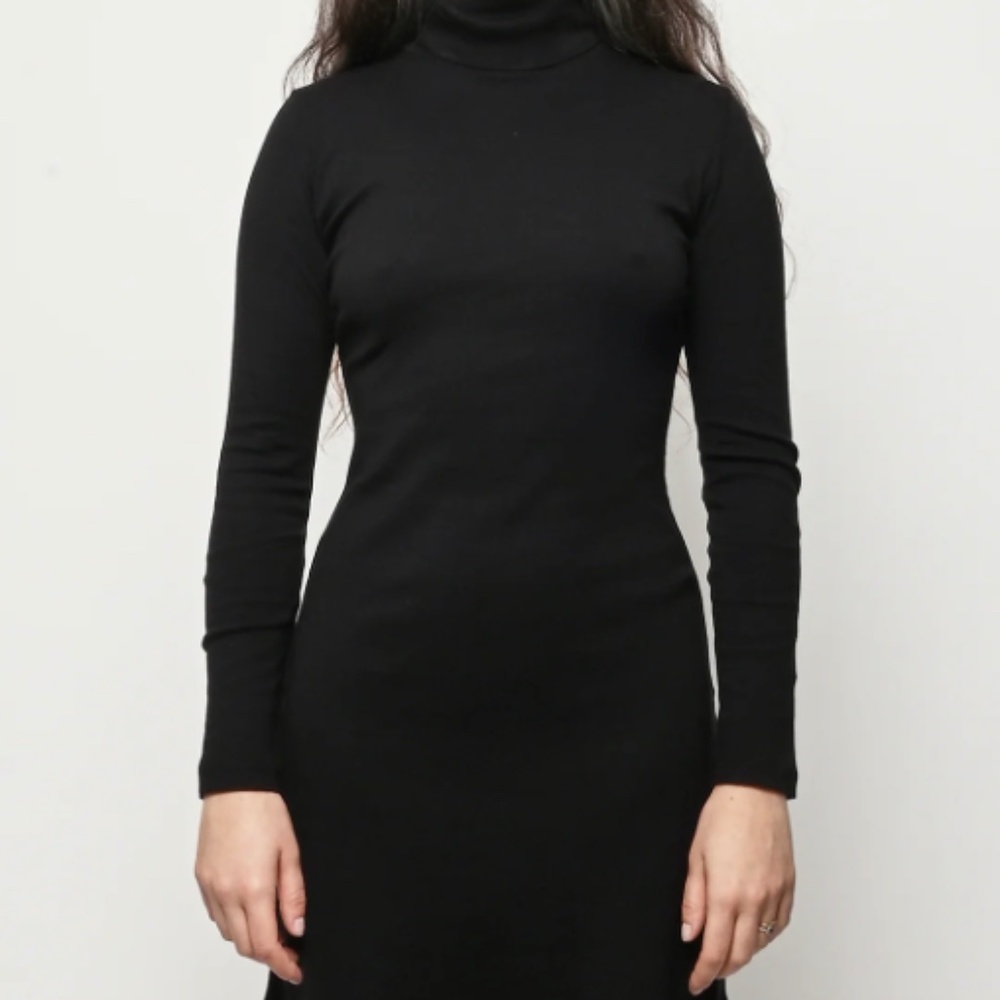 Velvet Torch Los Angeles Black Bodycon Long Sleeve Velvet Dress - Size Large